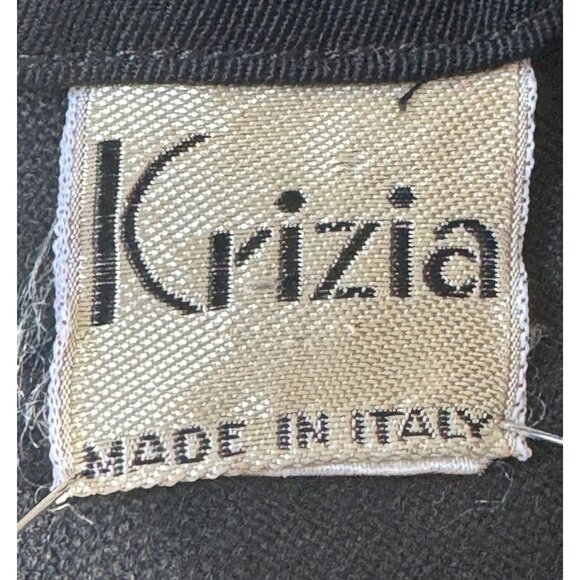 Vintage 1980s jumpsuit, black, pure wool, wide lapels, by Krizia Italy - Picture 9 of 10